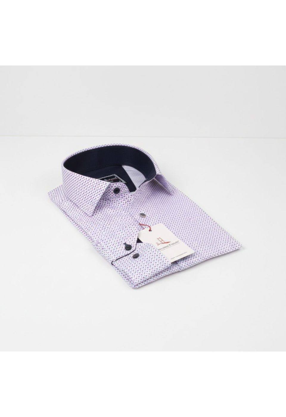 Slim Fit Uzun Kol Desenli Saten Gömlek 3GMK312411006 - Giovanni Fratelli