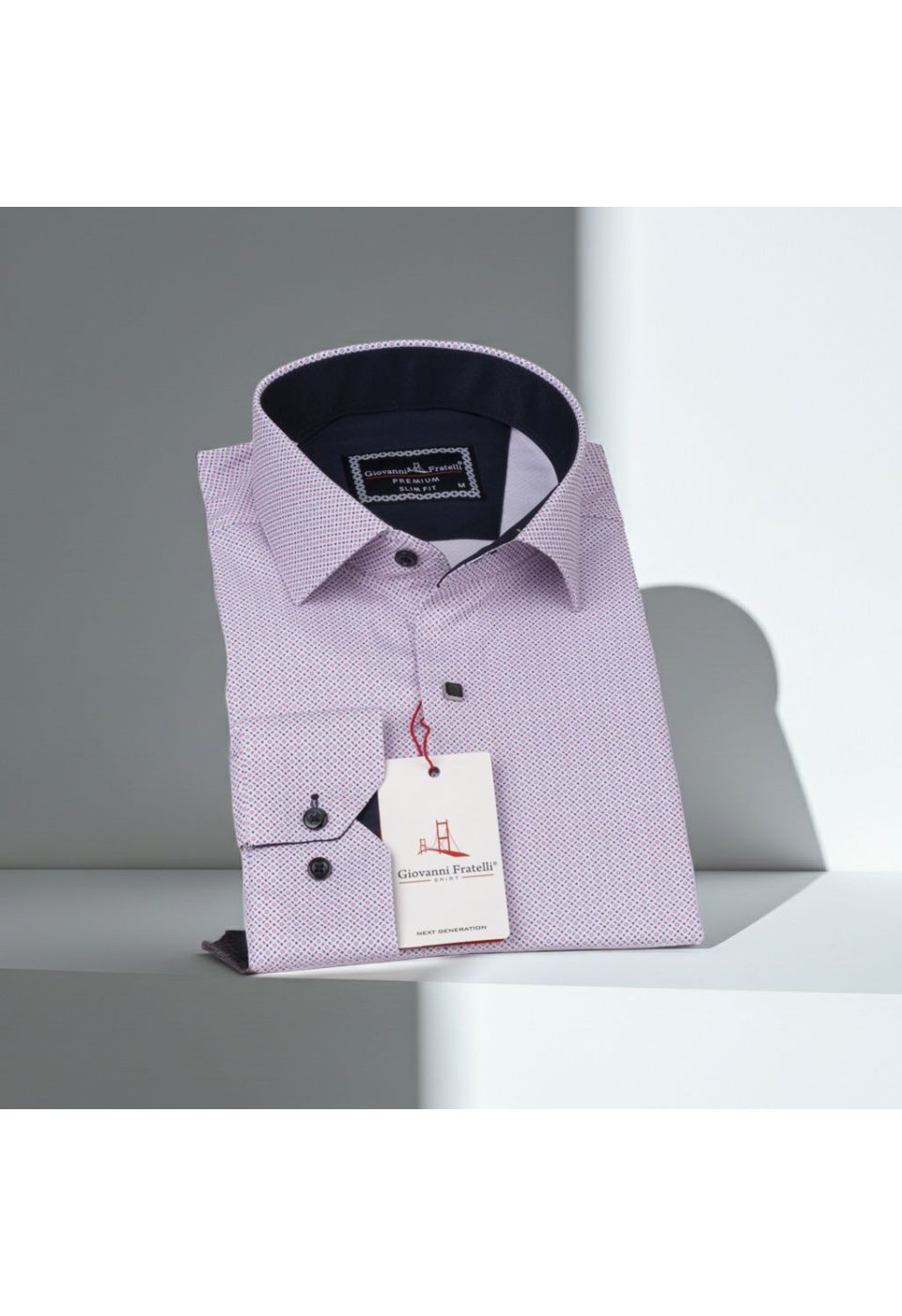 2412 CR SATIN 005 Slim Fit Uzun Kol Desenli Saten Gömlek 3GMK312412005 - Giovanni Fratelli
