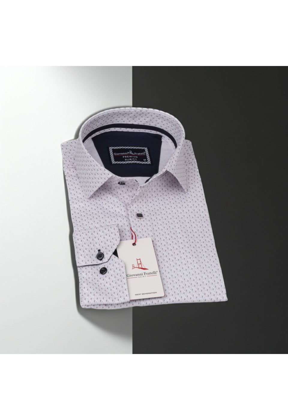 Slim Fit Uzun Kol Desenli Saten Gömlek 3GMK312413005 - Giovanni Fratelli