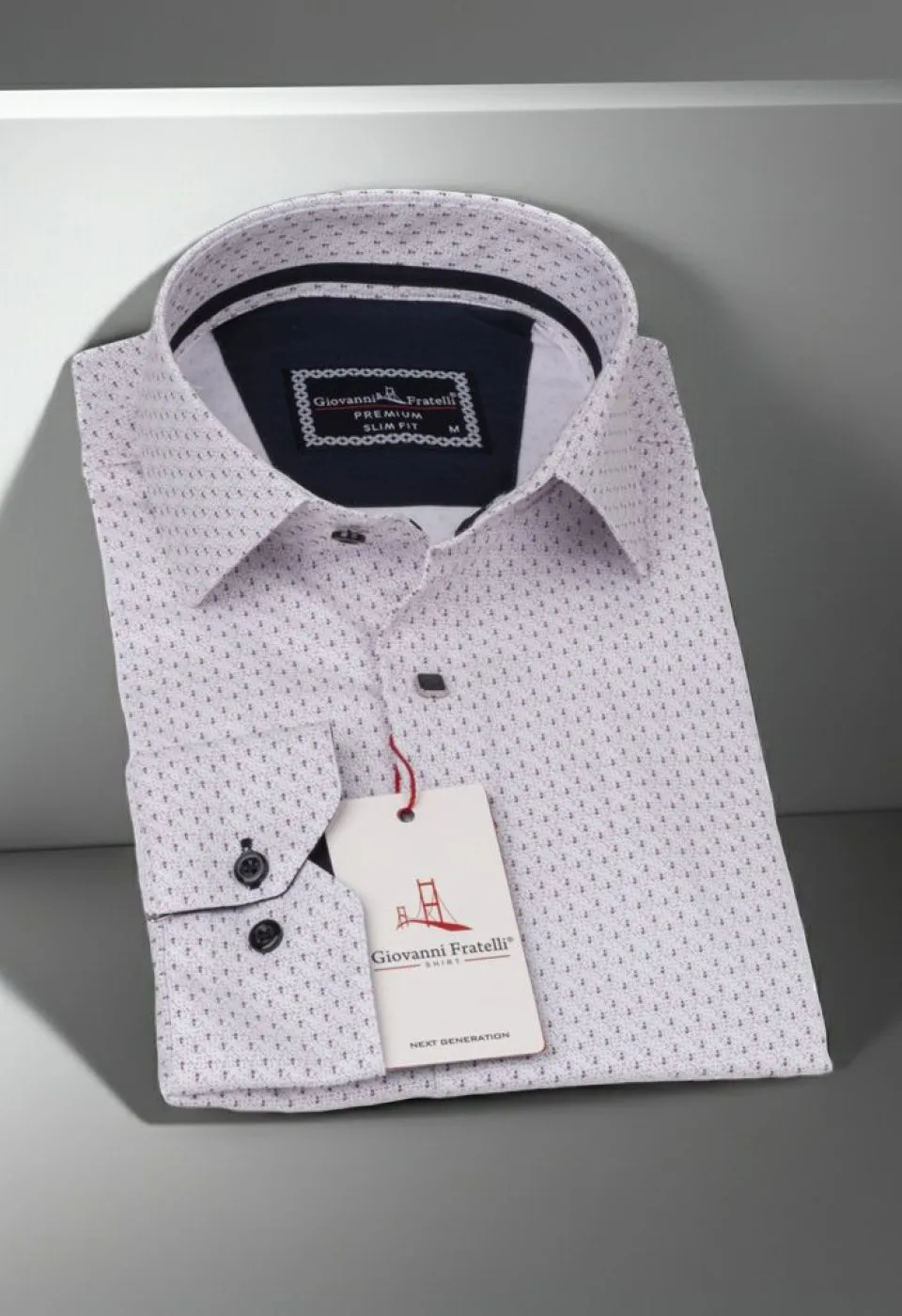 Slim Fit Uzun Kol Desenli Saten Gömlek 3GMK312413005 - Giovanni Fratelli