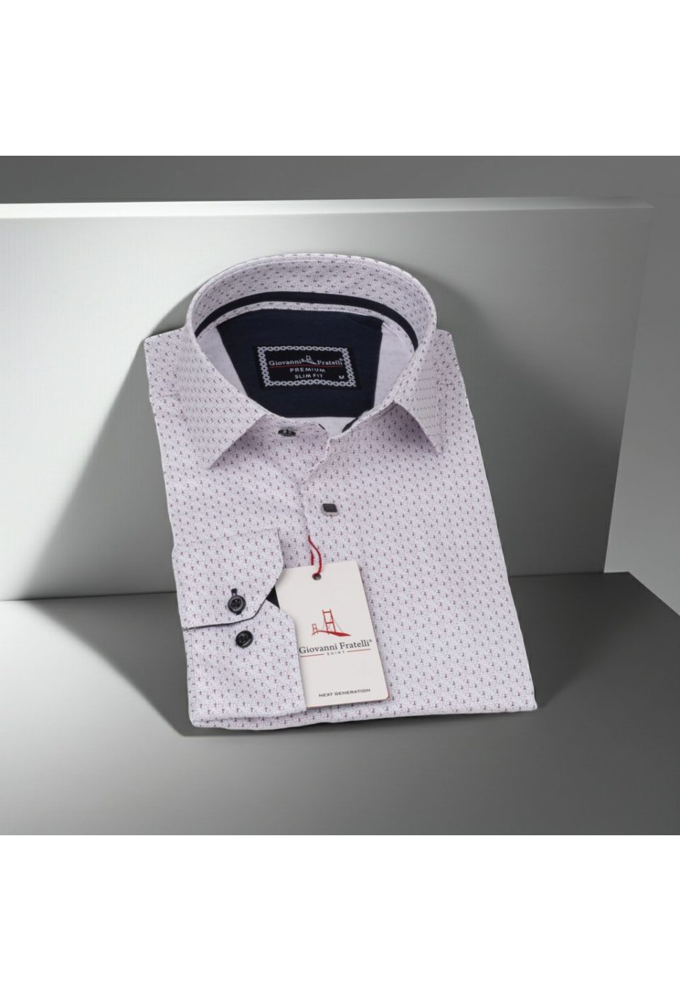 Slim Fit Uzun Kol Desenli Saten Gömlek 3GMK312413005 - Giovanni Fratelli