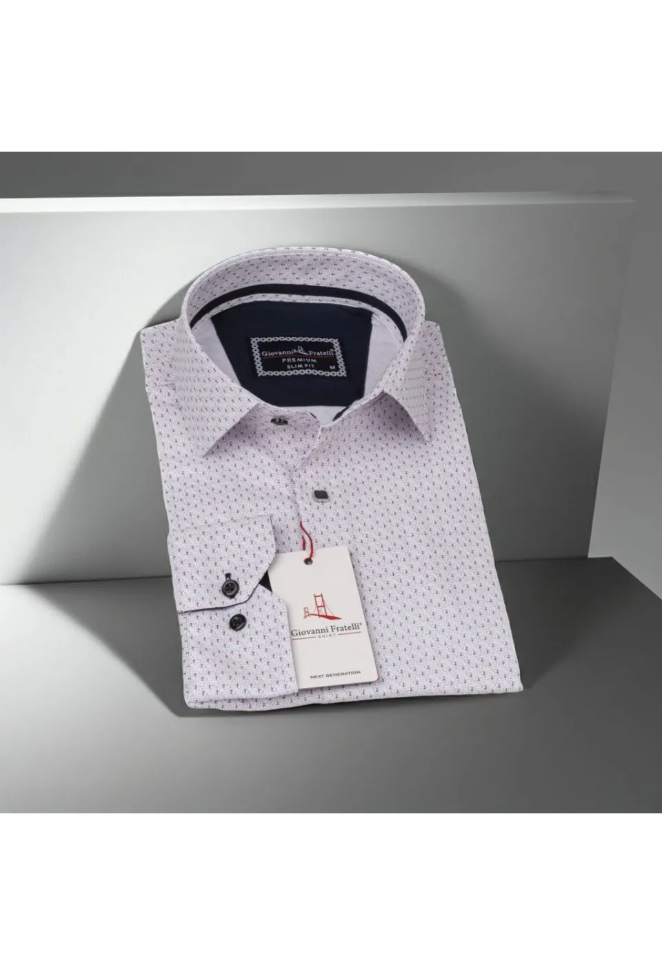 Slim Fit Uzun Kol Desenli Saten Gömlek 3GMK312413005 - Giovanni Fratelli