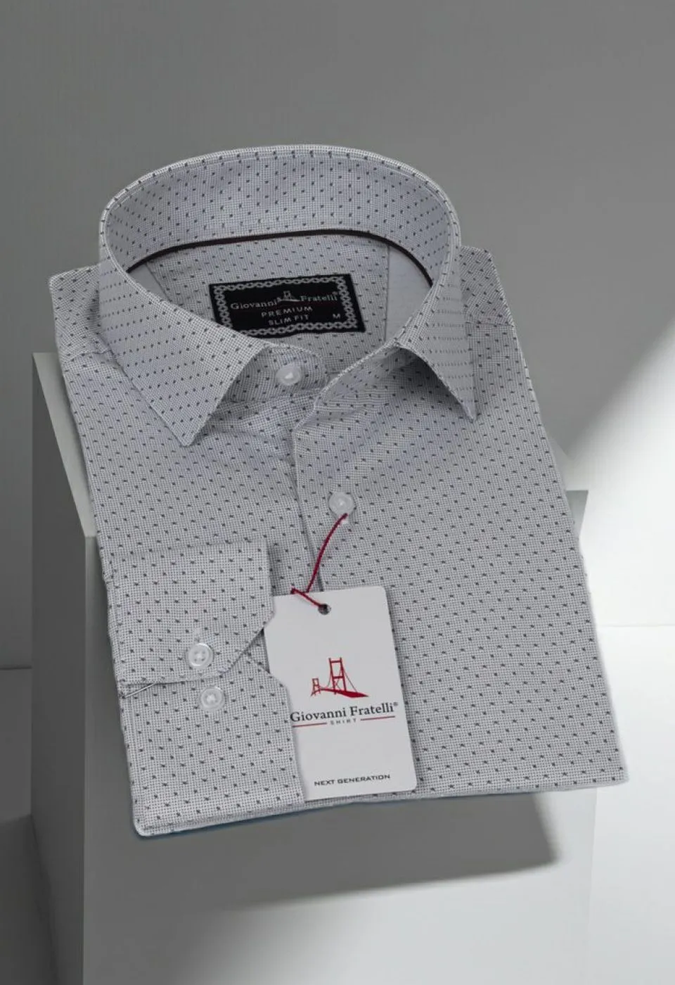 Slim Fit Uzun Kol Desenli Saten Gömlek 3GMK312419001 - Giovanni Fratelli