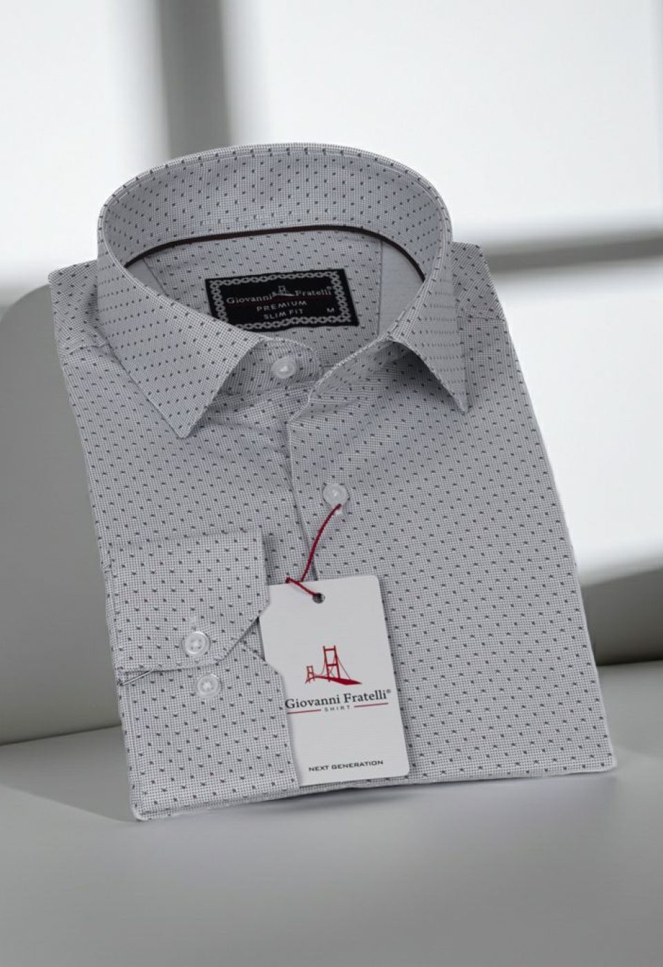 Slim Fit Uzun Kol Desenli Saten Gömlek 3GMK312419001