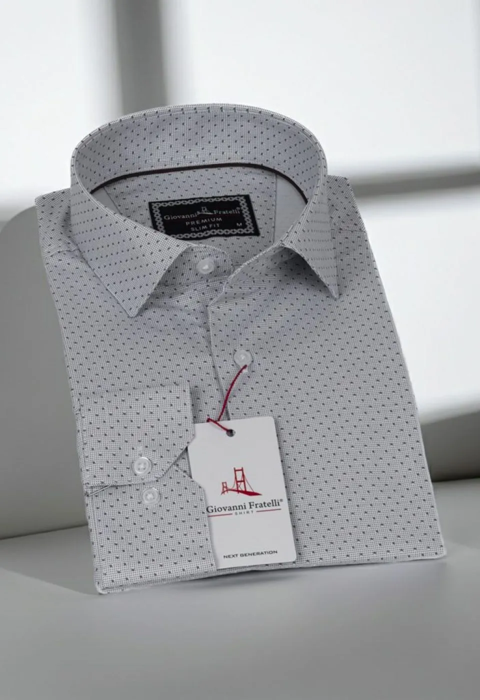 Slim Fit Uzun Kol Desenli Saten Gömlek 3GMK312419001 - Giovanni Fratelli