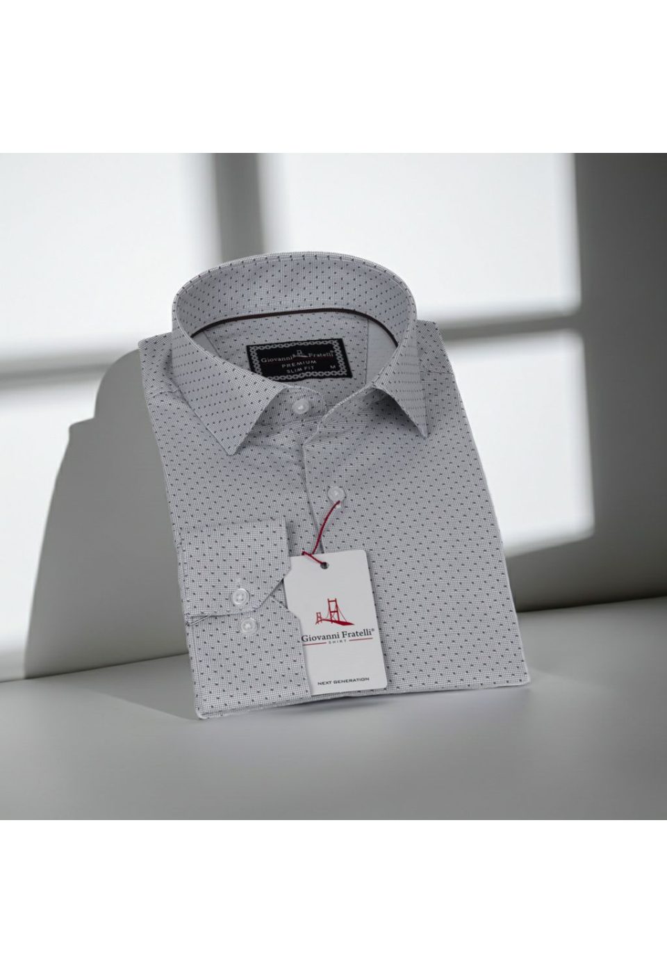 2419 CR SATIN 001 Slim Fit Uzun Kol Desenli Saten Gömlek 3GMK312419001 - Giovanni Fratelli