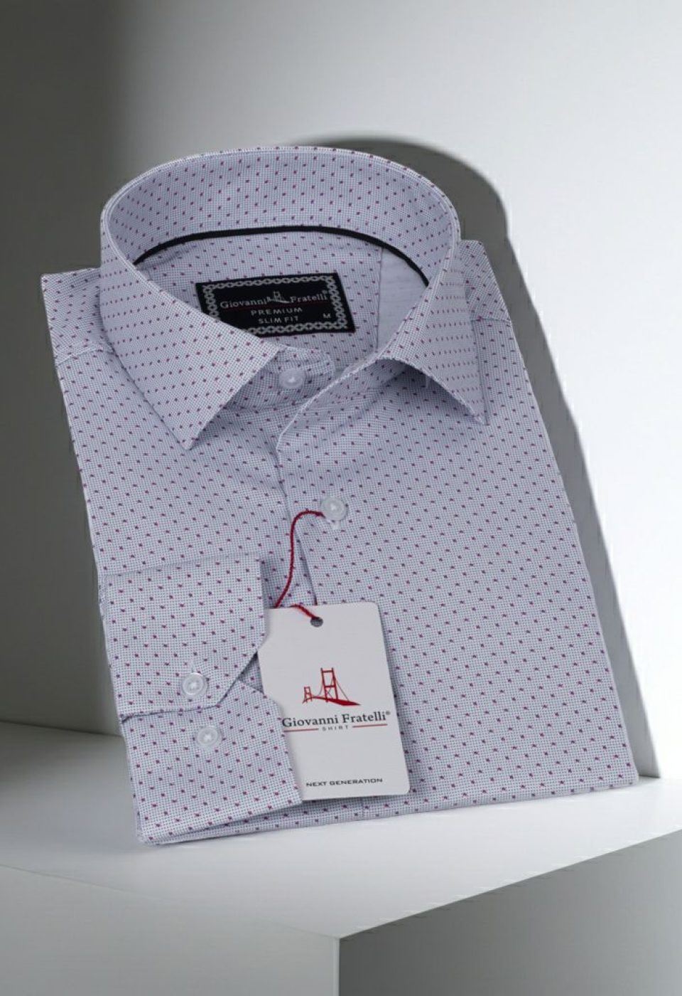 Slim Fit Uzun Kol Desenli Saten Gömlek 3GMK312419003 - Giovanni Fratelli