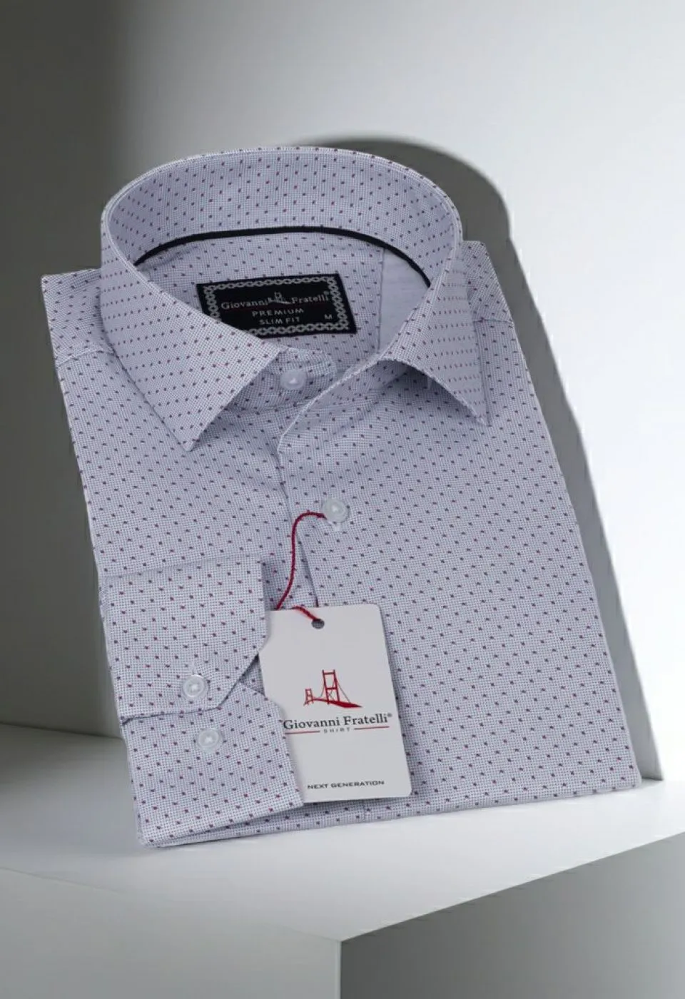 Slim Fit Uzun Kol Desenli Saten Gömlek 3GMK312419003 - Giovanni Fratelli