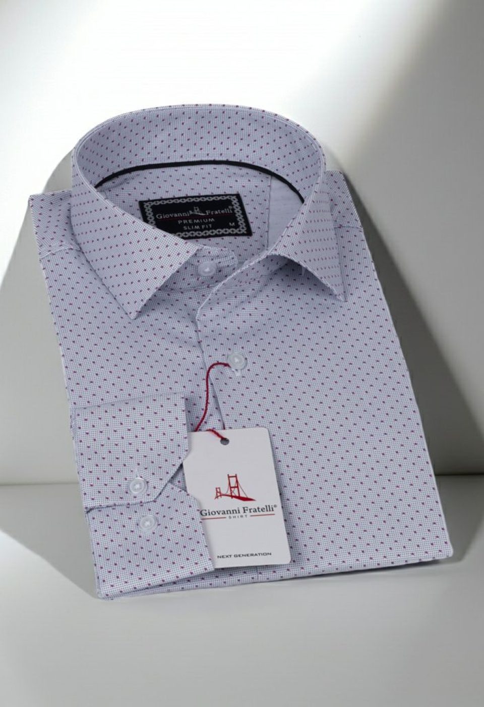Slim Fit Uzun Kol Desenli Saten Gömlek 3GMK312419003
