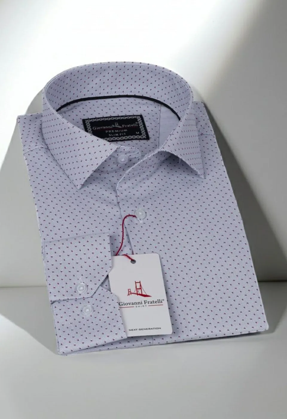 Slim Fit Uzun Kol Desenli Saten Gömlek 3GMK312419003