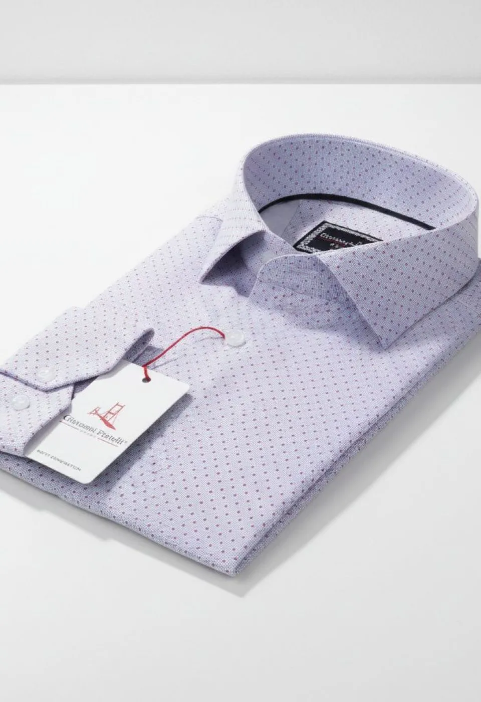 Slim Fit Uzun Kol Desenli Saten Gömlek 3GMK312419003
