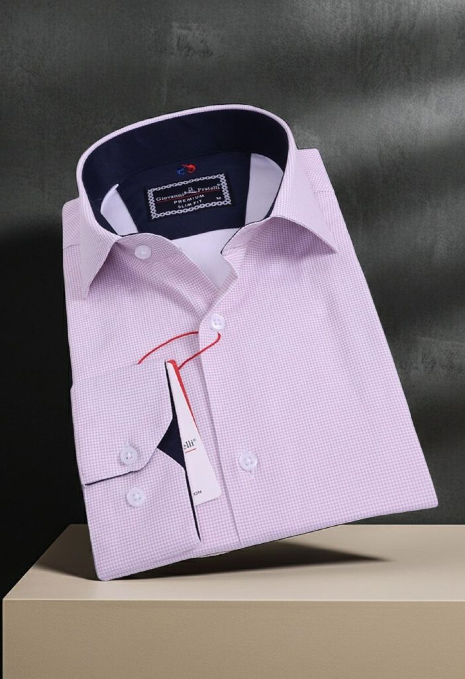 Slim Fit Uzun Kol Desenli Saten Gömlek 3GMK312420002