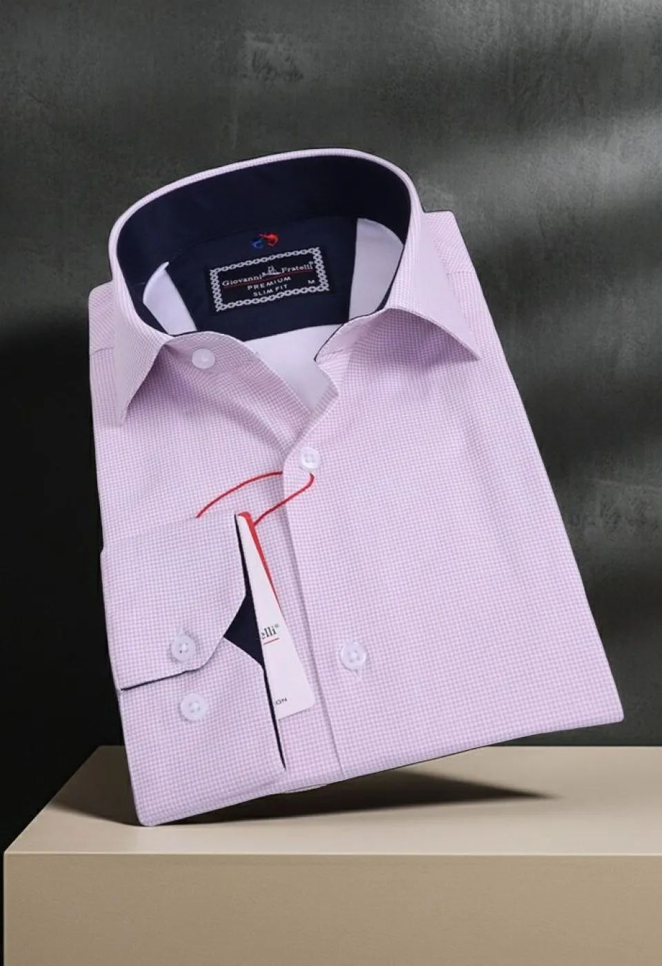 Slim Fit Uzun Kol Desenli Saten Gömlek 3GMK312420002 - Giovanni Fratelli
