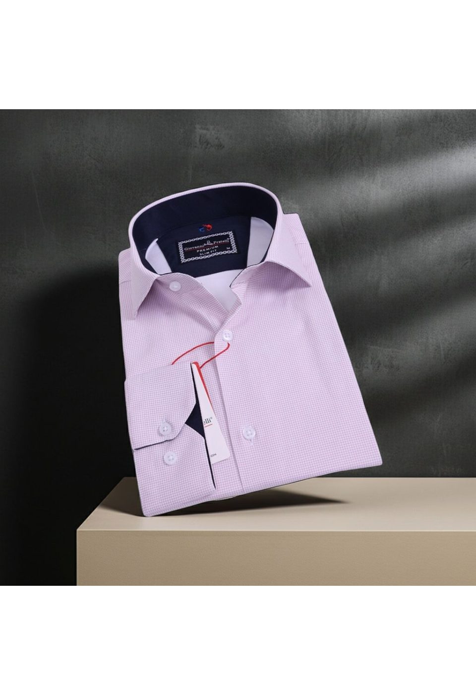 Slim Fit Uzun Kol Desenli Saten Gömlek 3GMK312420002 - Giovanni Fratelli