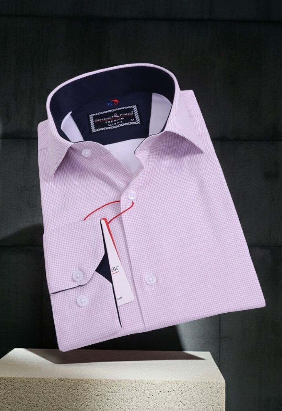 Slim Fit Uzun Kol Desenli Saten Gömlek 3GMK312420002 - Giovanni Fratelli