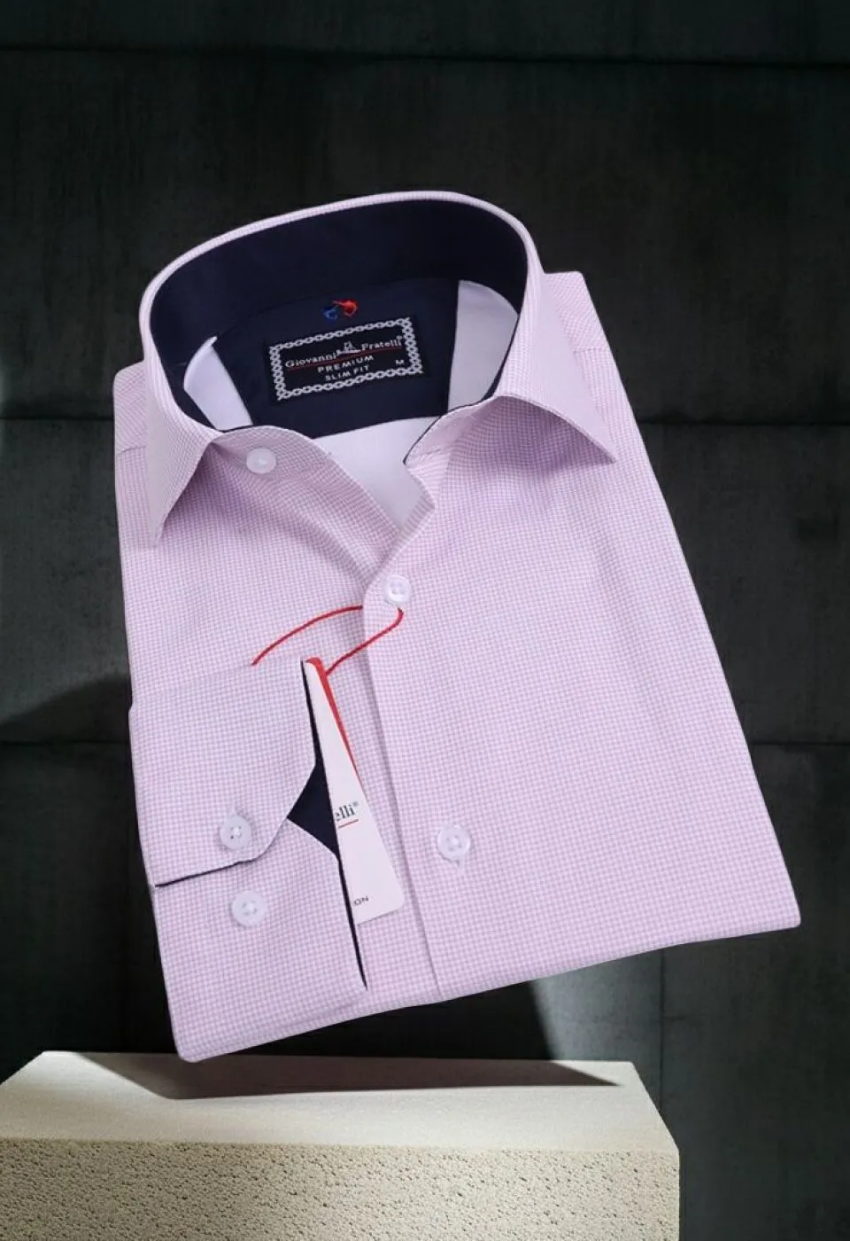 Slim Fit Uzun Kol Desenli Saten Gömlek 3GMK312420002 - Giovanni Fratelli