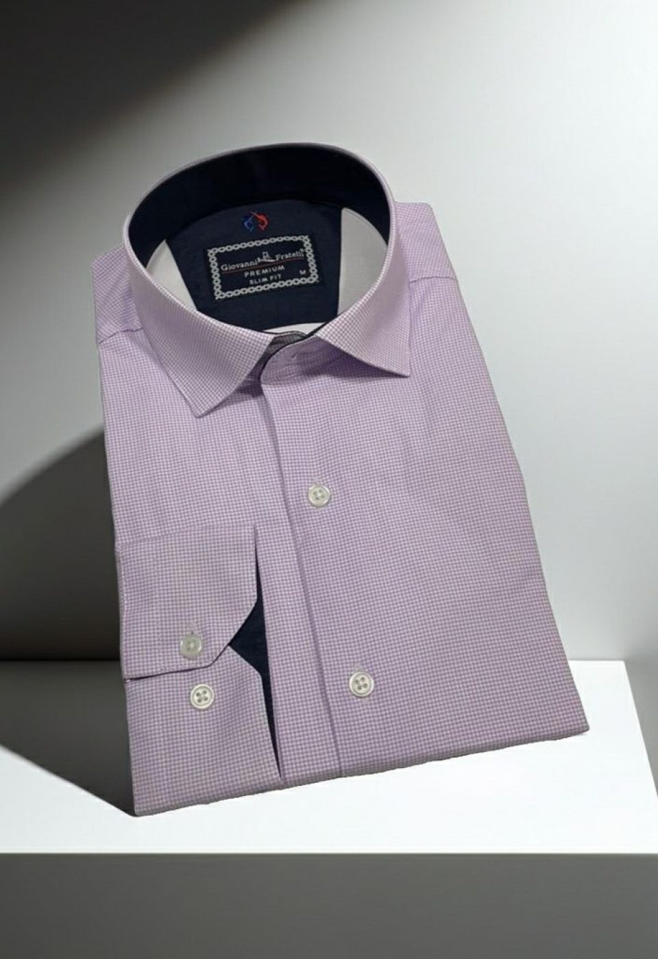 Slim Fit Uzun Kol Desenli Saten Gömlek 3GMK312420003