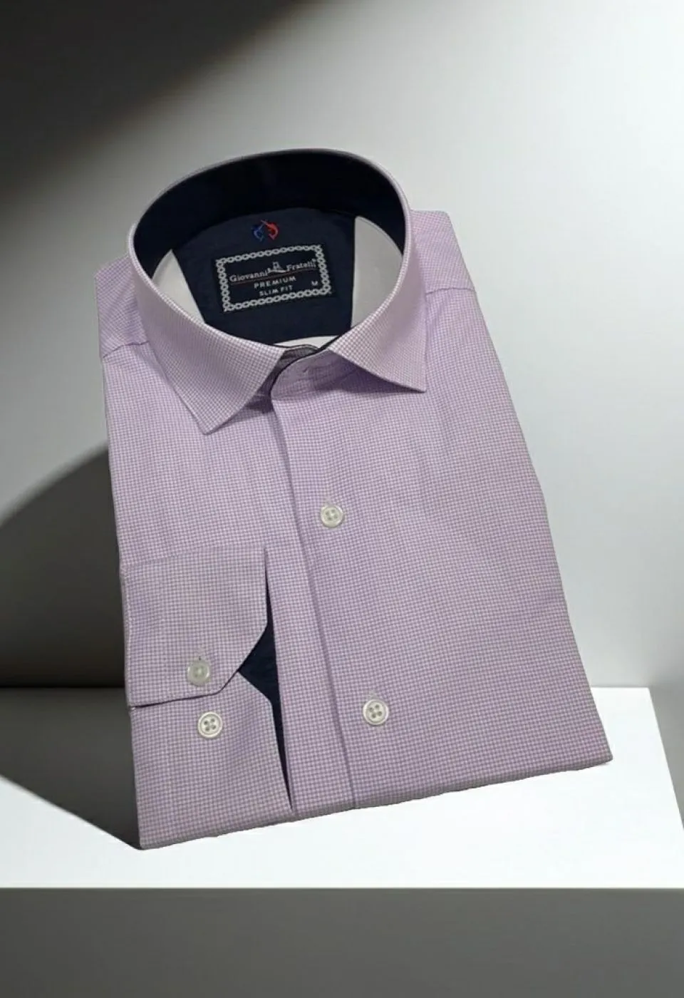 Slim Fit Uzun Kol Desenli Saten Gömlek 3GMK312420003 - Giovanni Fratelli