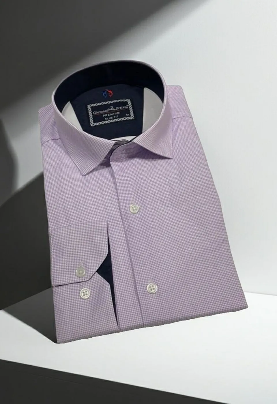 Slim Fit Uzun Kol Desenli Saten Gömlek 3GMK312420003 - Giovanni Fratelli