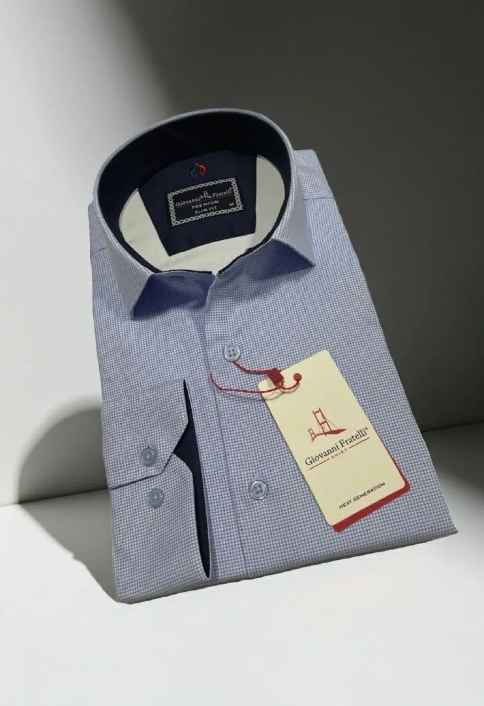 Slim Fit Uzun Kol Desenli Saten Gömlek 3GMK312420005 - Giovanni Fratelli