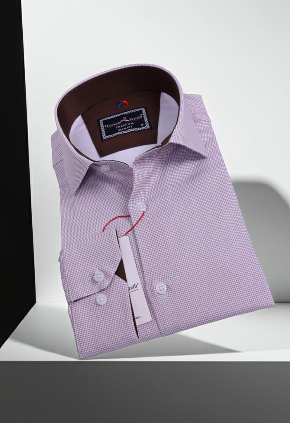 Slim Fit Uzun Kol Desenli Saten Gömlek 3GMK312420008