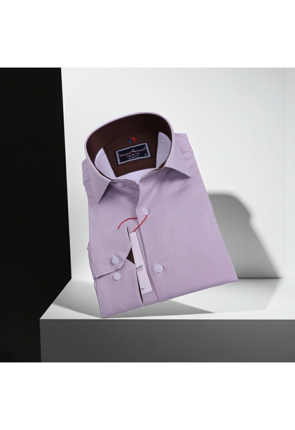 Slim Fit Uzun Kol Desenli Saten Gömlek 3GMK312420008 - Giovanni Fratelli