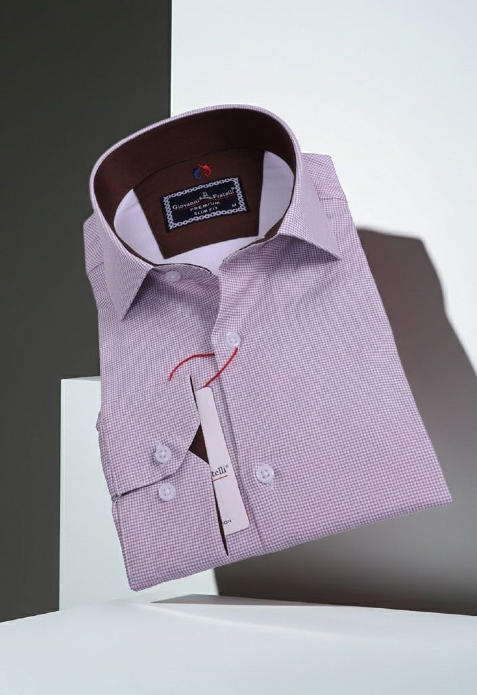 Slim Fit Uzun Kol Desenli Saten Gömlek 3GMK312420008