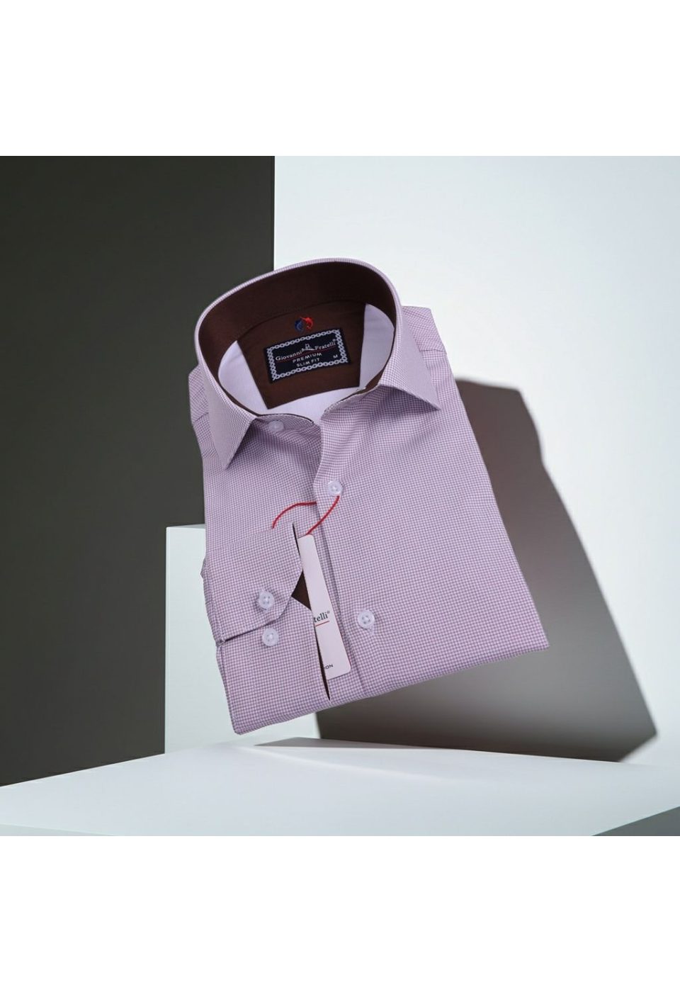 Slim Fit Uzun Kol Desenli Saten Gömlek 3GMK312420008 - Giovanni Fratelli