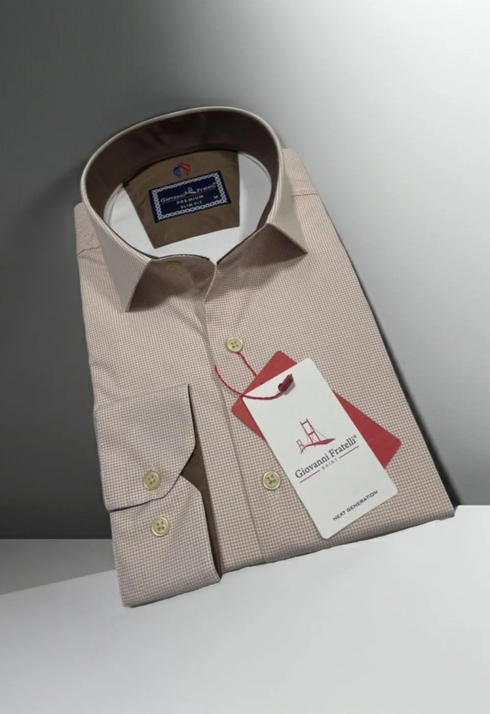 Slim Fit Uzun Kol Desenli Saten Gömlek 3GMK312420009 - Giovanni Fratelli