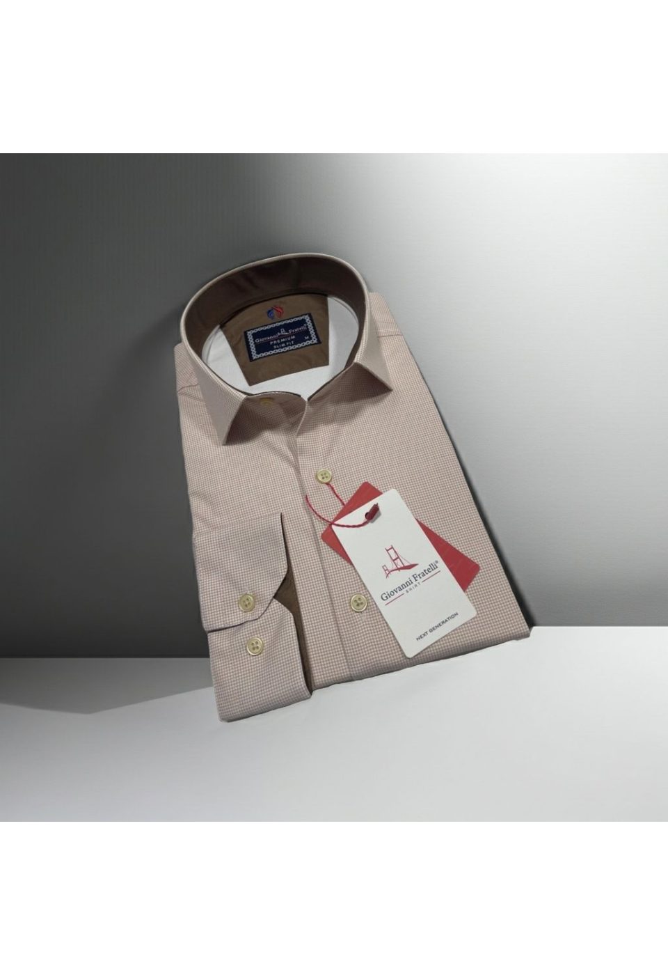 Slim Fit Uzun Kol Desenli Saten Gömlek 3GMK312420009 - Giovanni Fratelli