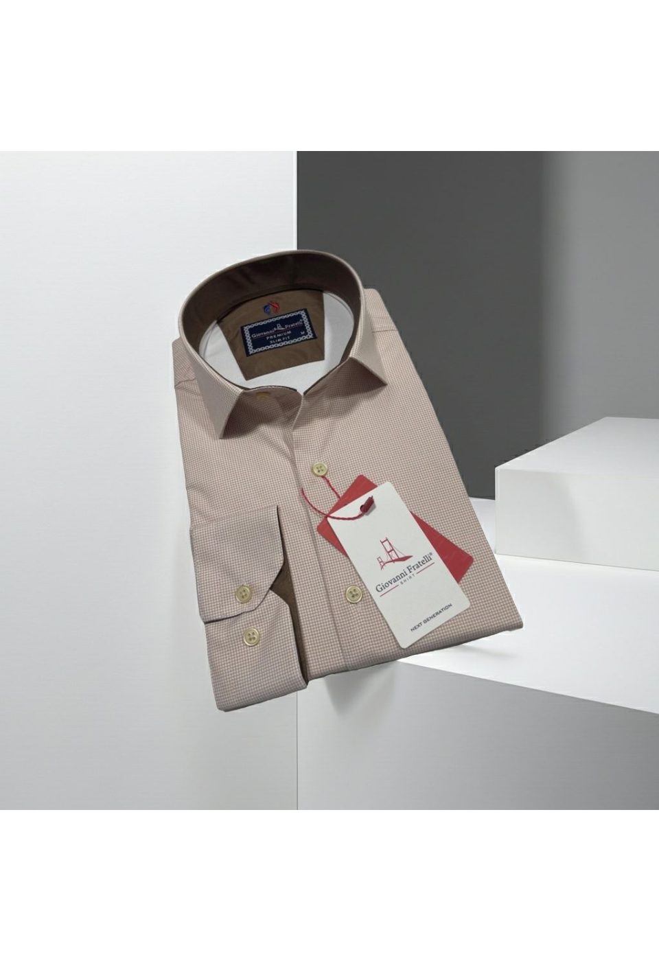 Slim Fit Uzun Kol Desenli Saten Gömlek 3GMK312420009 - Giovanni Fratelli
