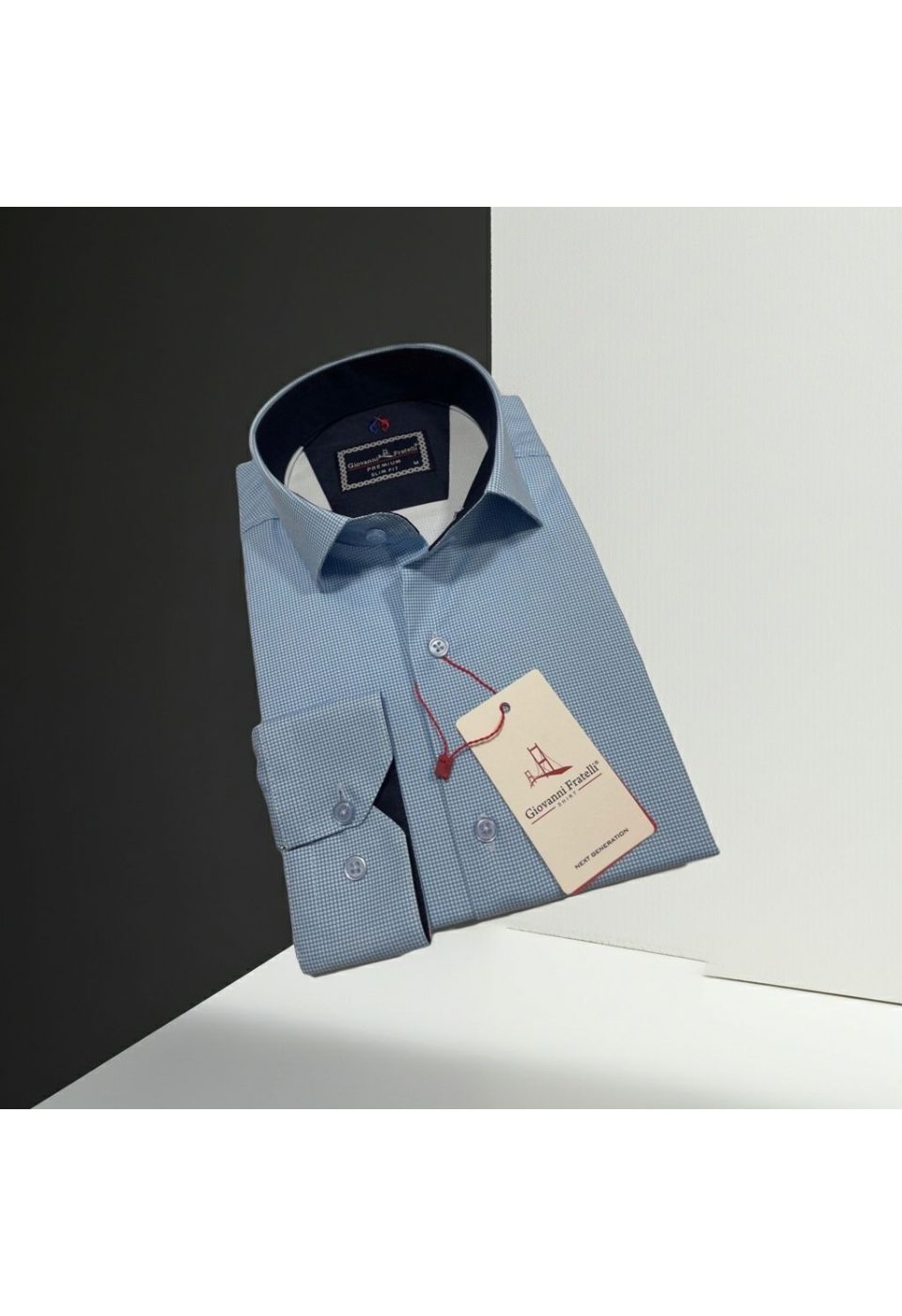 Slim Fit Uzun Kol Desenli Saten Gömlek 3GMK312420010 - Giovanni Fratelli