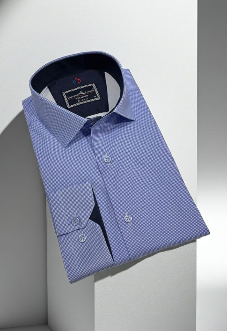 Slim Fit Uzun Kol Desenli Saten Gömlek 3GMK312420011