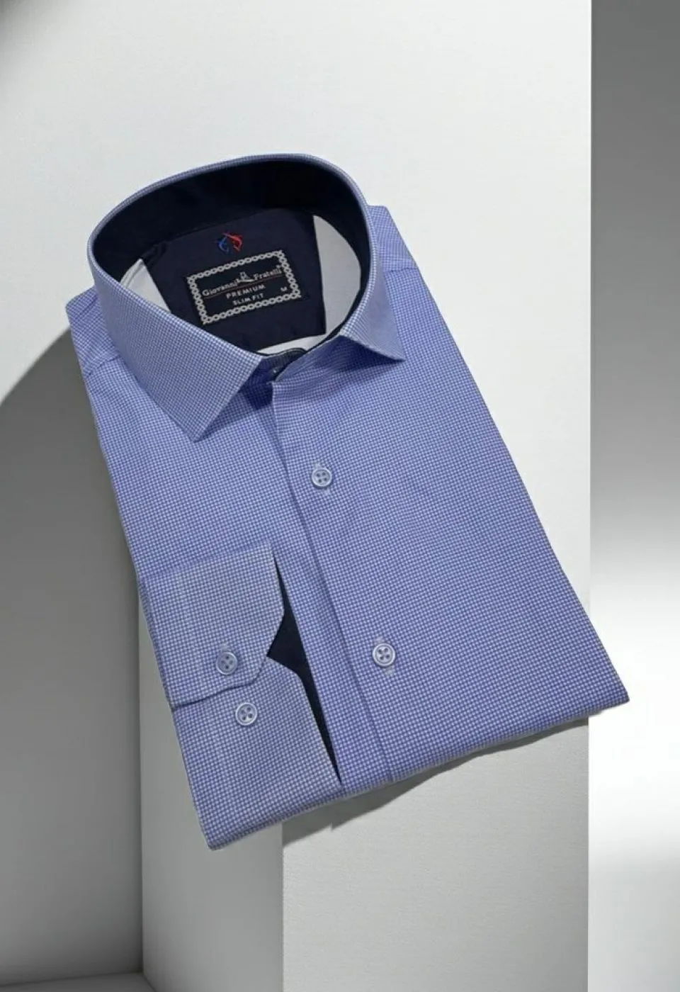 Slim Fit Uzun Kol Desenli Saten Gömlek 3GMK312420011 - Giovanni Fratelli