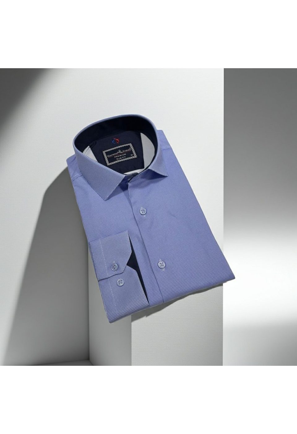 Slim Fit Uzun Kol Desenli Saten Gömlek 3GMK312420011 - Giovanni Fratelli