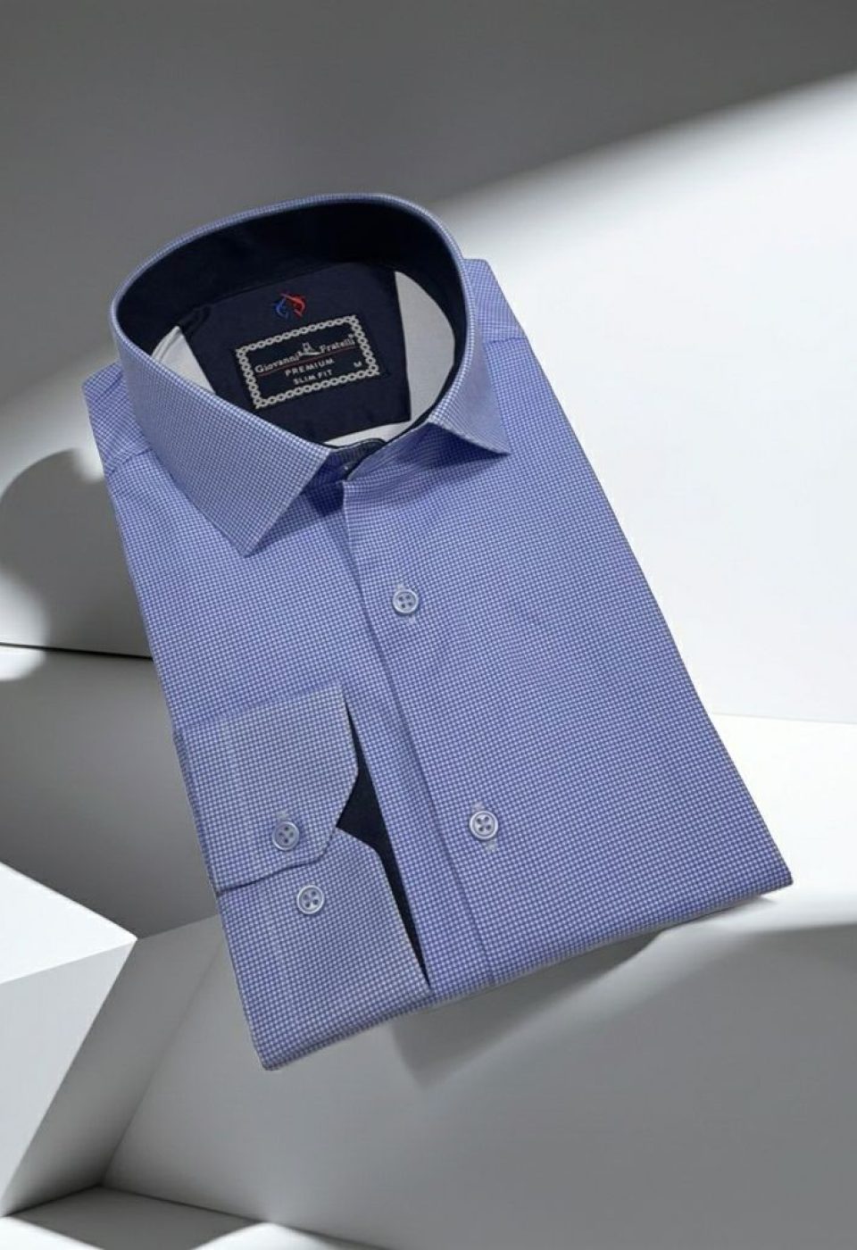 Slim Fit Uzun Kol Desenli Saten Gömlek 3GMK312420011