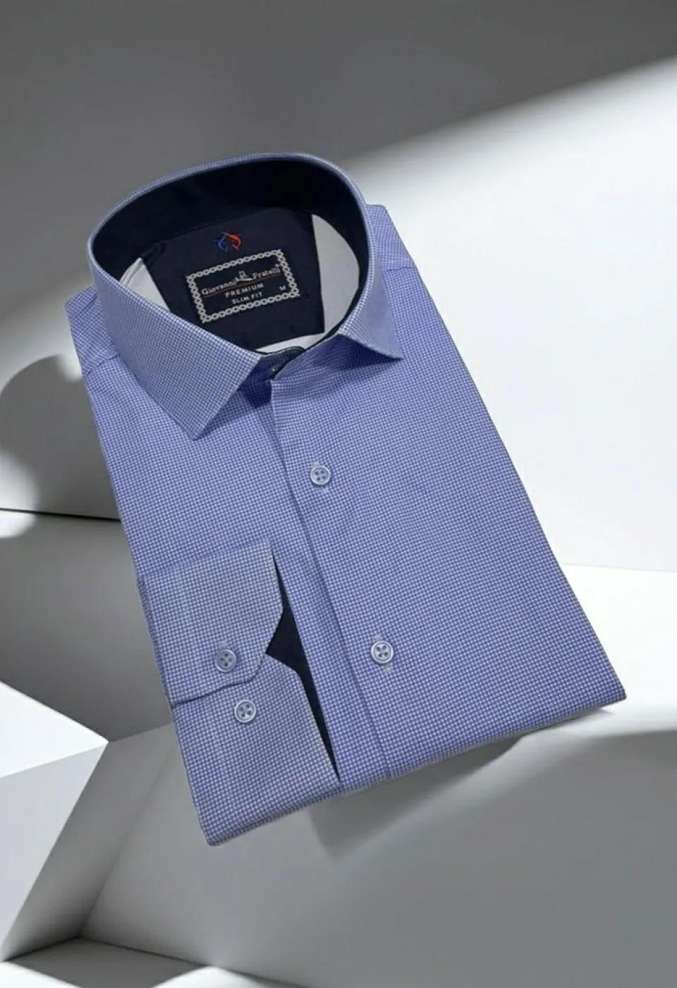 Slim Fit Uzun Kol Desenli Saten Gömlek 3GMK312420011 - Giovanni Fratelli