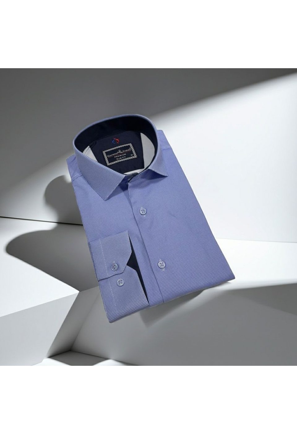 Slim Fit Uzun Kol Desenli Saten Gömlek 3GMK312420011 - Giovanni Fratelli