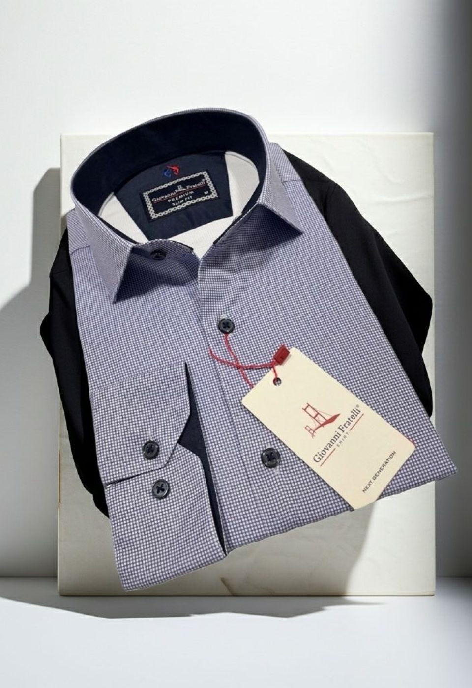 Slim Fit Uzun Kol Desenli Saten Gömlek 3GMK312420013 - Giovanni Fratelli