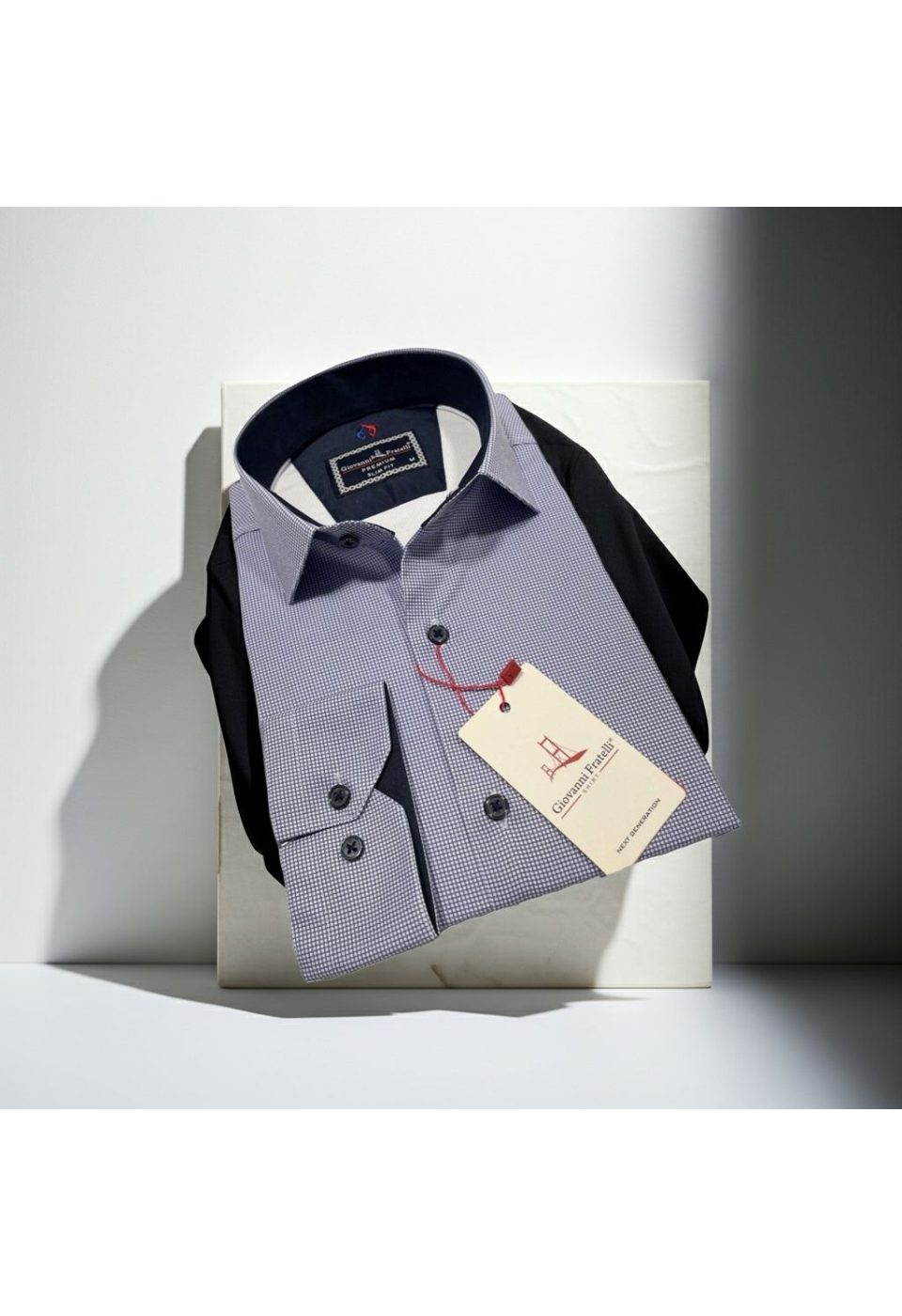 Slim Fit Uzun Kol Desenli Saten Gömlek 3GMK312420013 - Giovanni Fratelli