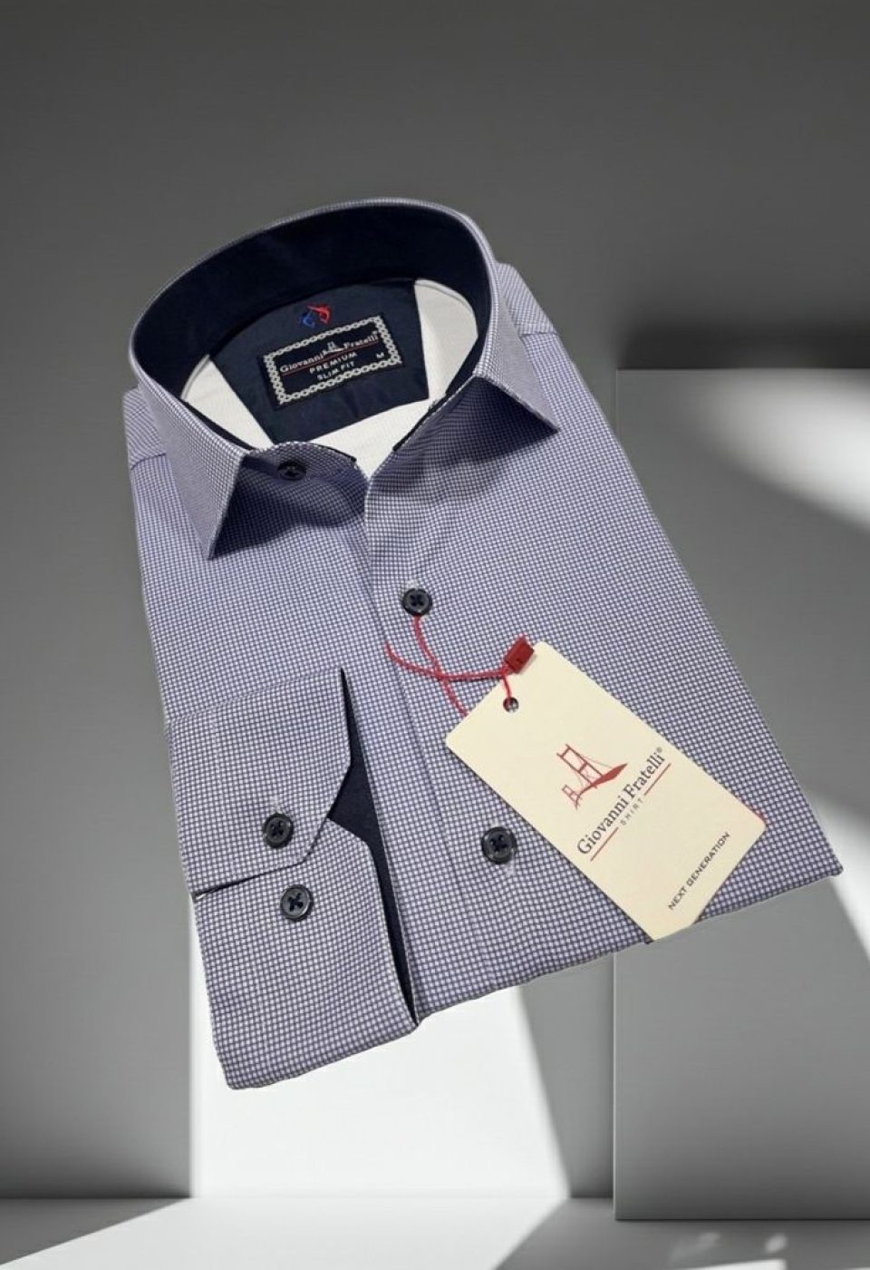 Slim Fit Uzun Kol Desenli Saten Gömlek 3GMK312420013
