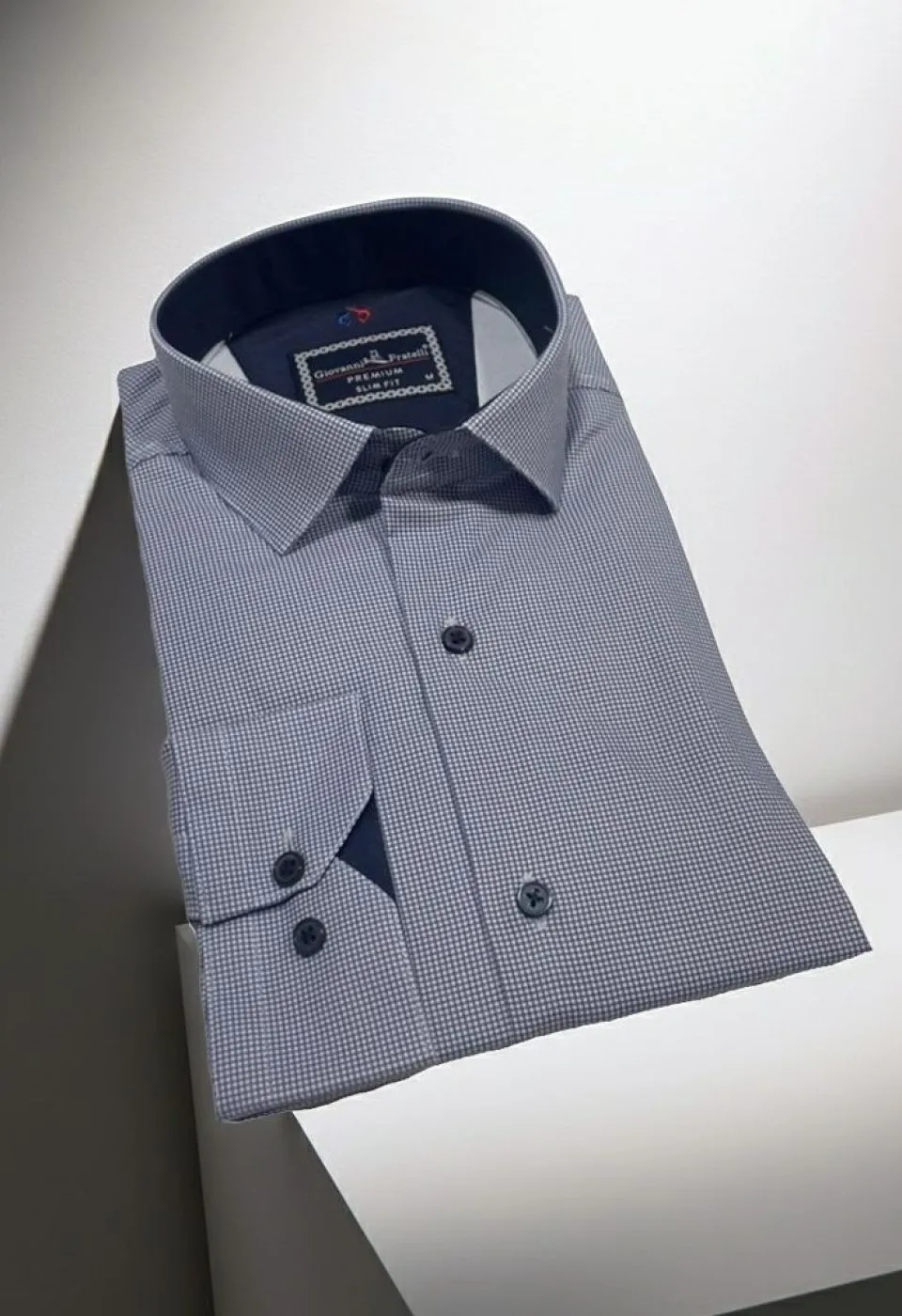 Slim Fit Uzun Kol Desenli Saten Gömlek 3GMK312420014