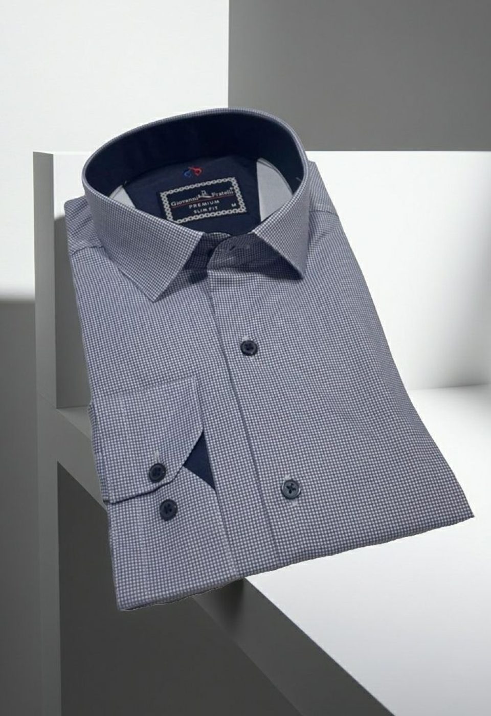 Slim Fit Uzun Kol Desenli Saten Gömlek 3GMK312420014 - Giovanni Fratelli