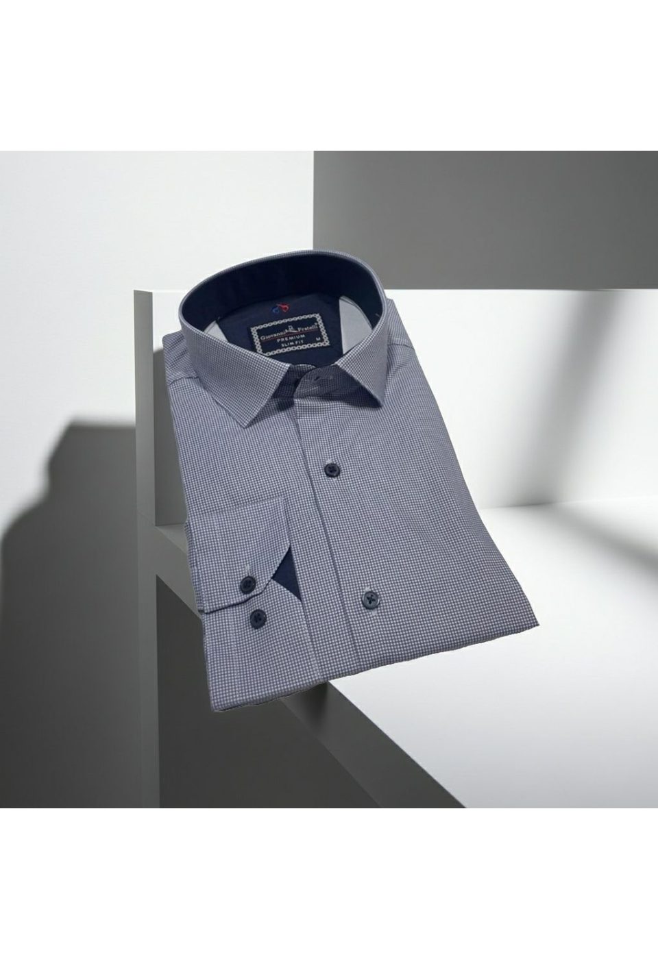 Slim Fit Uzun Kol Desenli Saten Gömlek 3GMK312420014 - Giovanni Fratelli