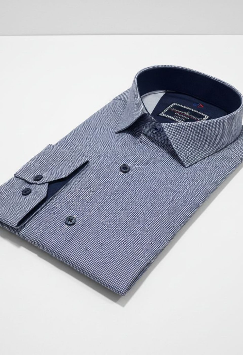 Slim Fit Uzun Kol Desenli Saten Gömlek 3GMK312420014