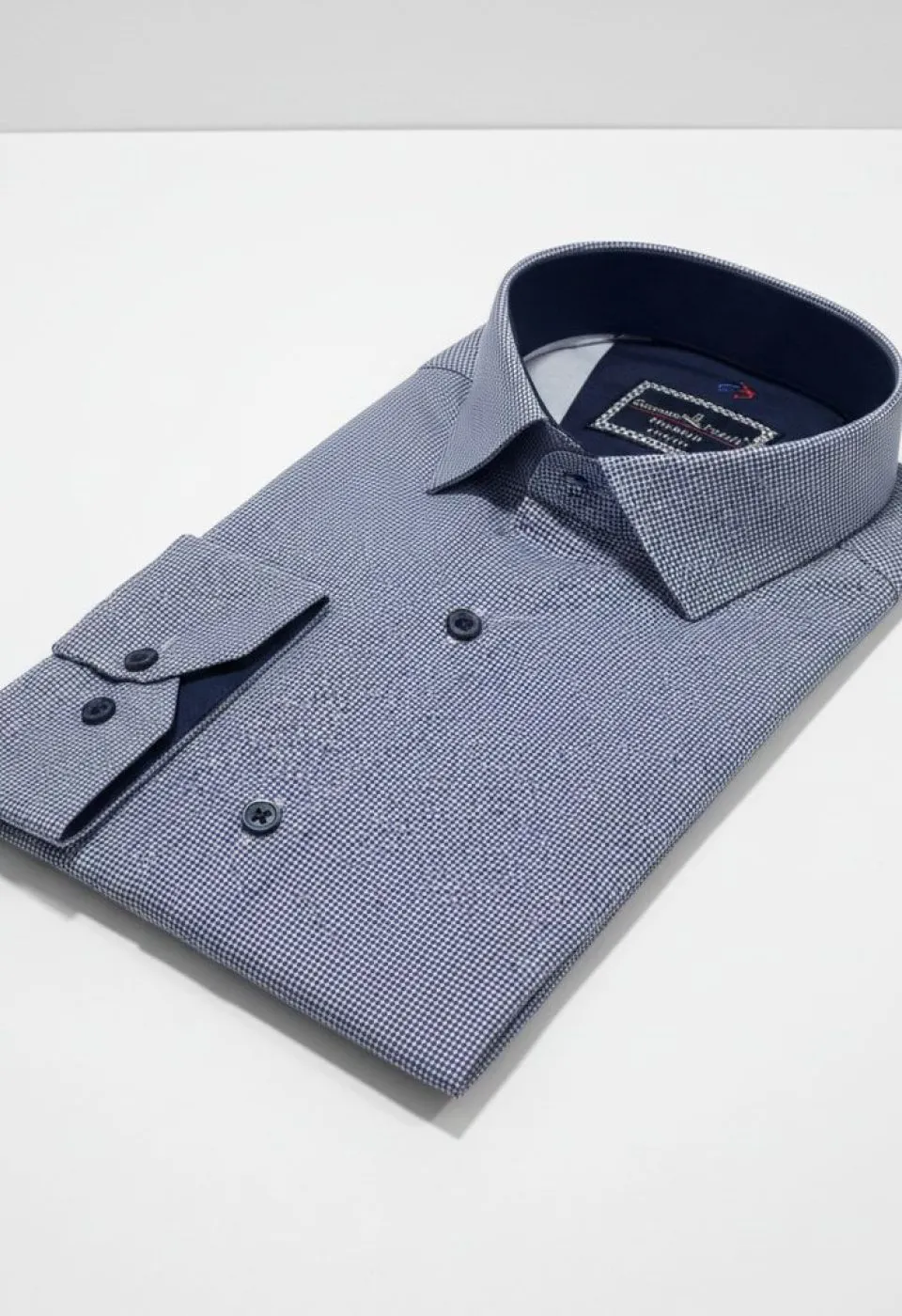 Slim Fit Uzun Kol Desenli Saten Gömlek 3GMK312420014