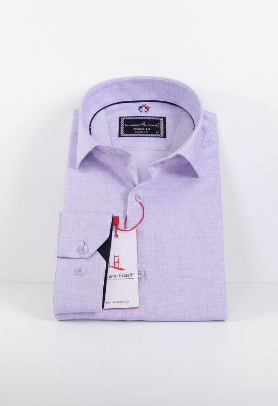 Slim Fit Uzun Kol Desenli Erkek Gömlek 3GMK312421002