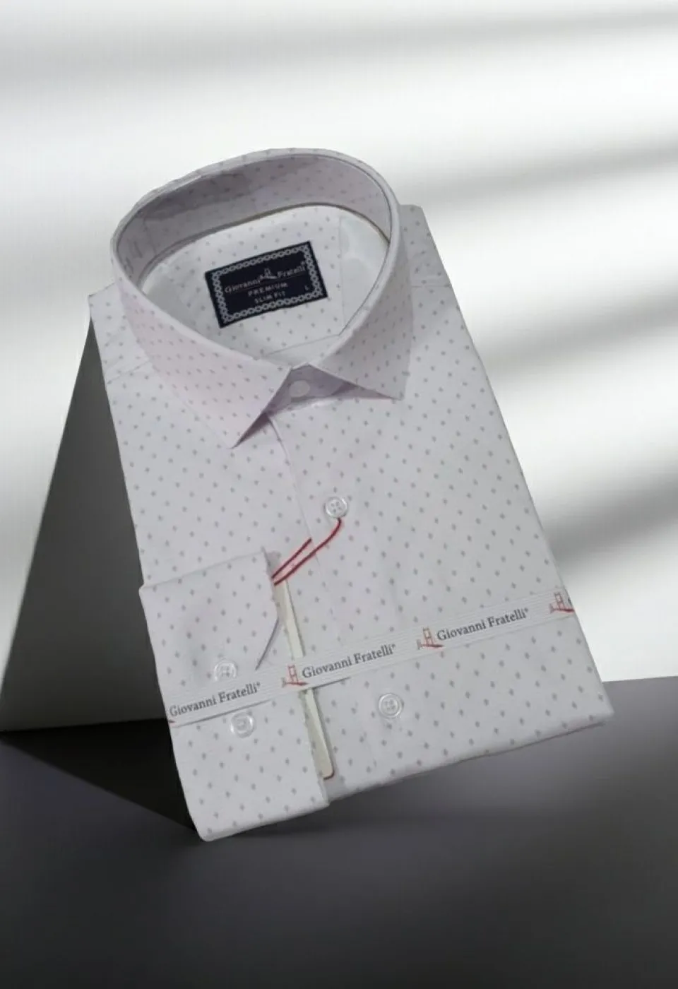 Slim Fit Uzun Kol Desenli Saten Gömlek 3GMK312429002 - Giovanni Fratelli