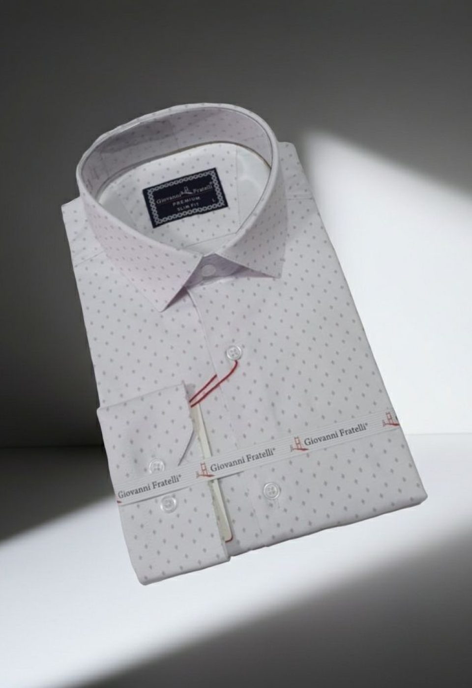 Slim Fit Uzun Kol Desenli Saten Gömlek 3GMK312429002