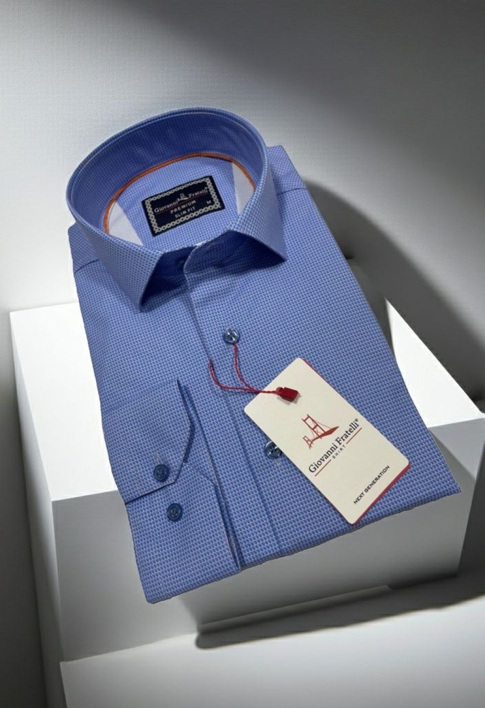 Slim Fit Uzun Kol Desenli Saten Gömlek 3GMK312431001